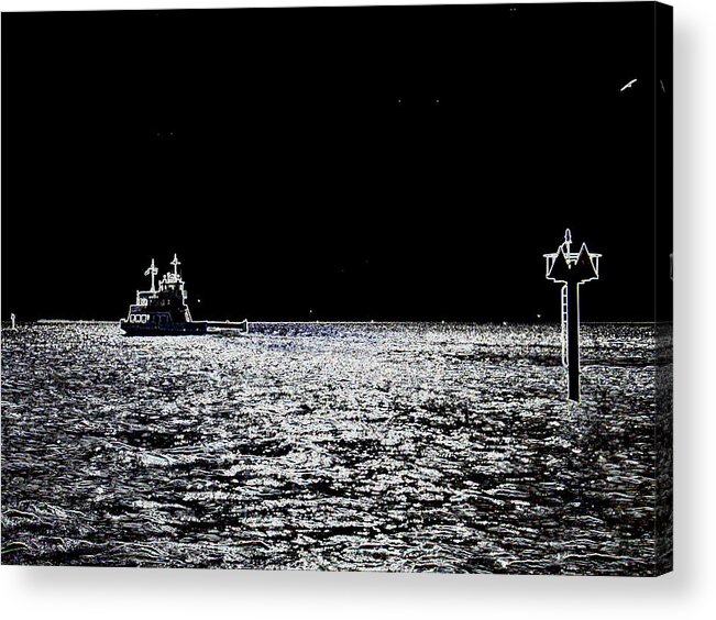 Ferry Boat Acrylic Print featuring the photograph Night Passage by Robert Boyette