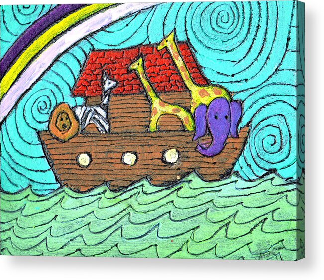 Children's Acrylic Print featuring the painting Noahs Ark Two by Wayne Potrafka