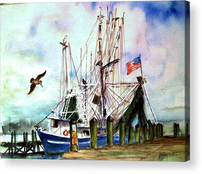 Boat Acrylic Print featuring the painting Nocho Boat by Bobby Walters