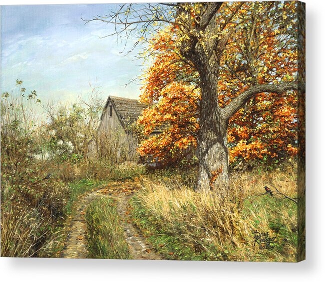 Fall Maple Tree Acrylic Print featuring the painting October Glory by Doug Kreuger