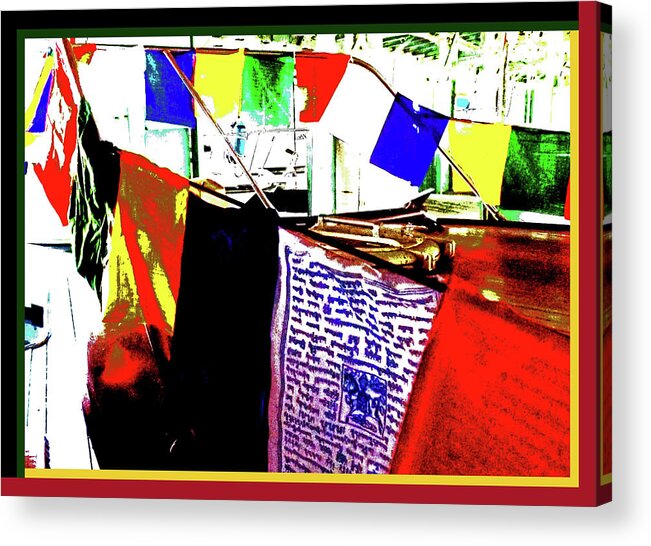 Tibetan Acrylic Print featuring the digital art Offering of Prayer 4 Boaters by Joseph Coulombe