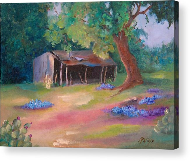 Landscape Acrylic Print featuring the painting Old Timers by Nataya Crow