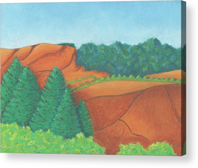 Art Acrylic Print featuring the pastel One Mesa by Anne Katzeff