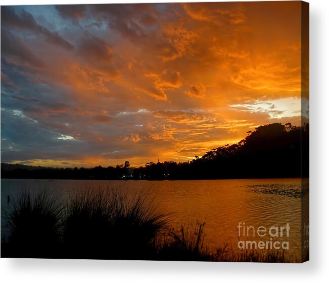 Photography Acrylic Print featuring the photograph Orange Sunset Glow by Kaye Menner