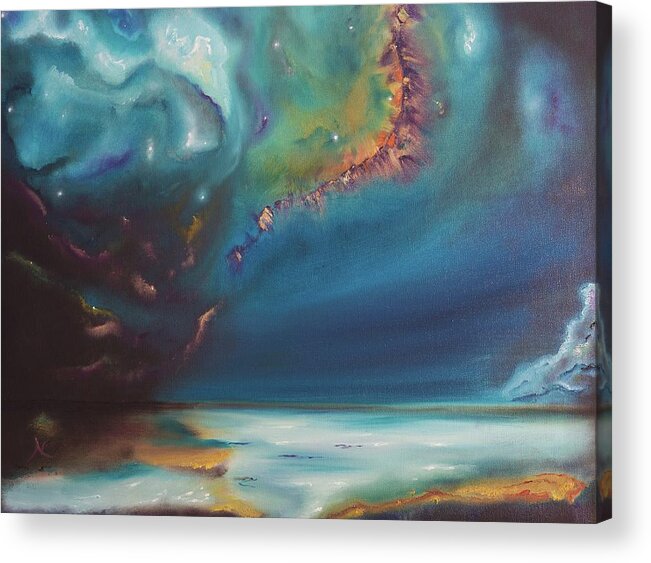 Space Acrylic Print featuring the painting Otherwordly by Neslihan Ergul Colley