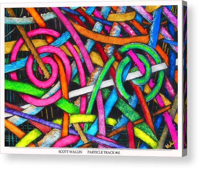 Abstract Acrylic Print featuring the painting Particle Track Forty-one by Scott Wallin
