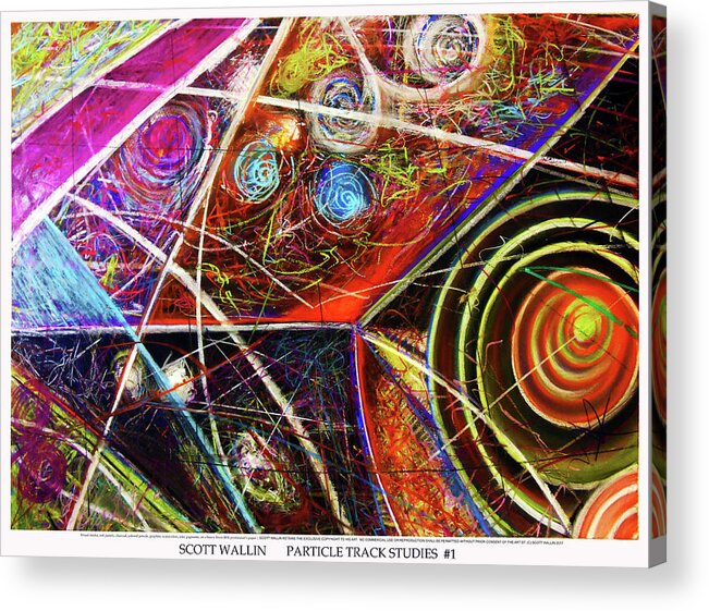 Bright Acrylic Print featuring the painting Particle Track Study One by Scott Wallin