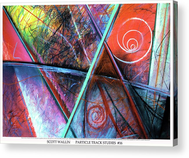 A Bright Acrylic Print featuring the painting Particle Track Study Sixteen by Scott Wallin