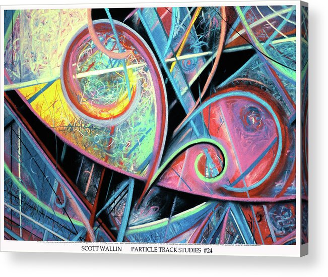 A Bright Acrylic Print featuring the painting Particle Track Study Twenty-four by Scott Wallin