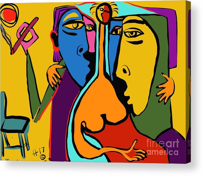  Acrylic Print featuring the digital art Party girl by Hans Magden