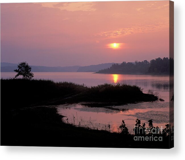 Sunrise Acrylic Print featuring the photograph Patoka Lake - FM000126 by Daniel Dempster
