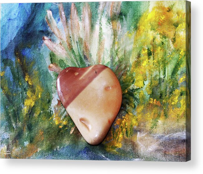 Augusta Stylianou Acrylic Print featuring the photograph Pebble Heart by Augusta Stylianou