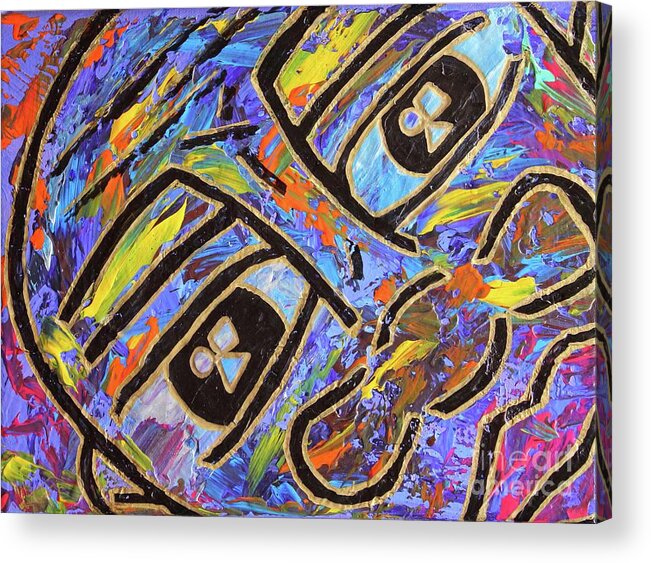 Acrylic Acrylic Print featuring the painting Peek-A-Boo by Odalo Wasikhongo