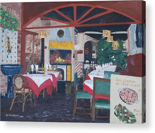 Cafe Acrylic Print featuring the painting Petit Jardines by Keith Wilkie