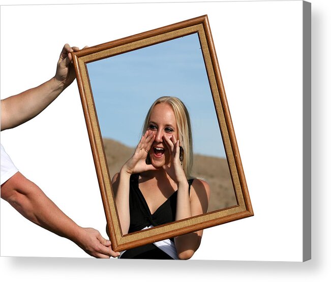 Woman Acrylic Print featuring the photograph Photo in Photo by Charles Benavidez