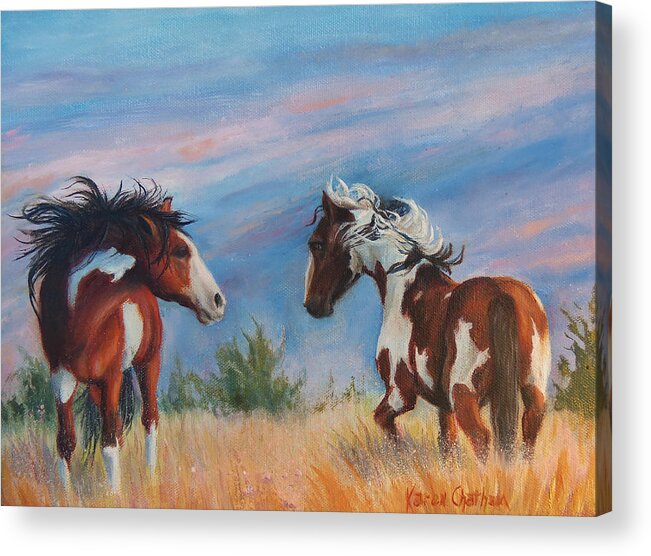 Equine Art Acrylic Print featuring the painting Picasso Challenge by Karen Kennedy Chatham
