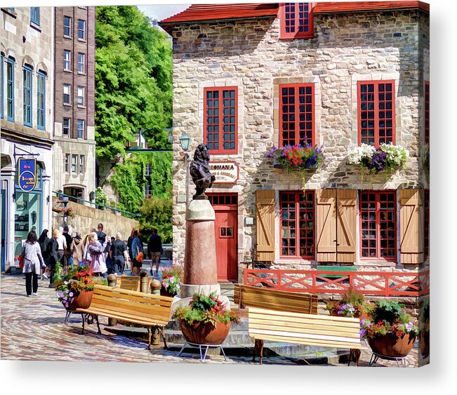 Quebec City Acrylic Print featuring the photograph Place-Royale by David Thompsen