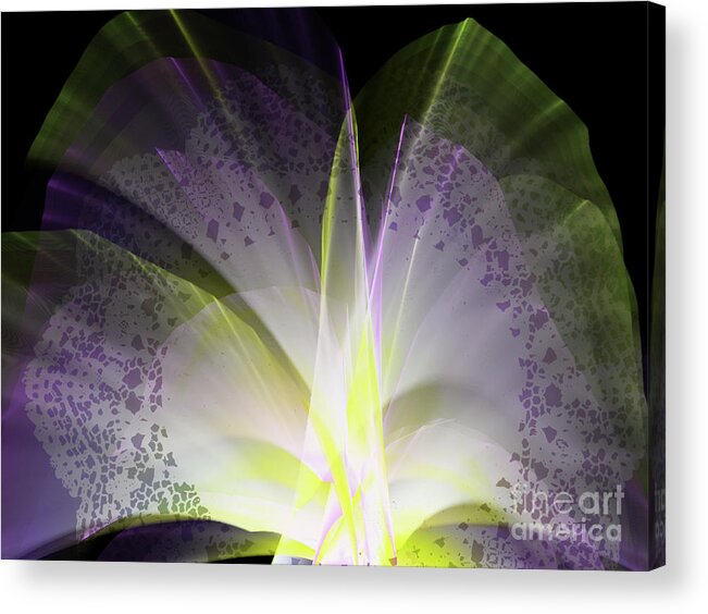 Fractal Acrylic Print featuring the digital art Purple Lace by Melissa Messick