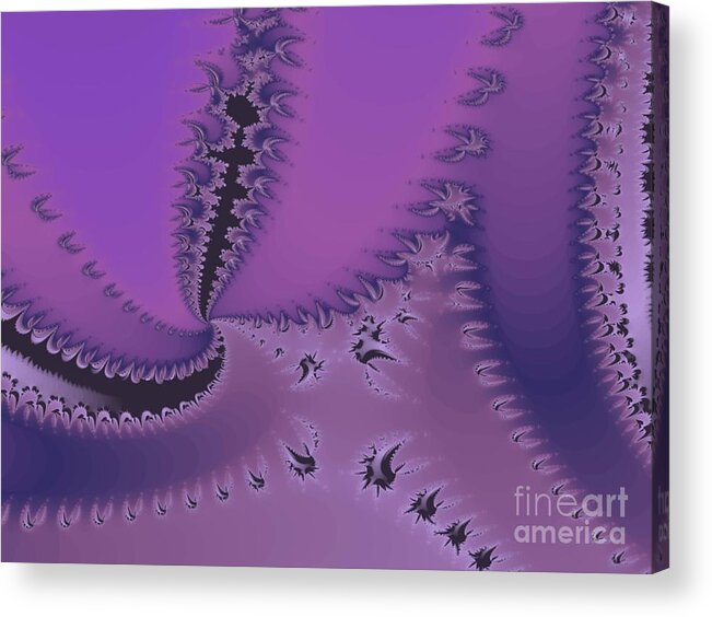Fractal Acrylic Print featuring the digital art Purple Twilight by Corinne Elizabeth Cowherd