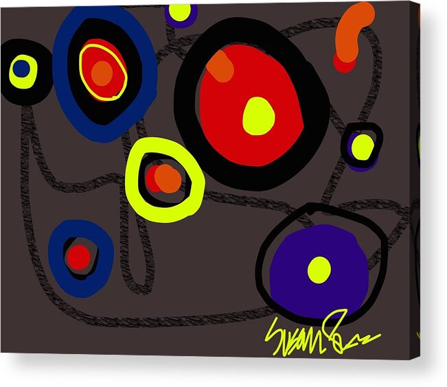Miro Acrylic Print featuring the digital art Puzzled in a Pool of Thought by Susan Fielder