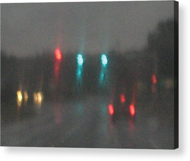 Lights Acrylic Print featuring the photograph Rain 6 by Stephen Hawks