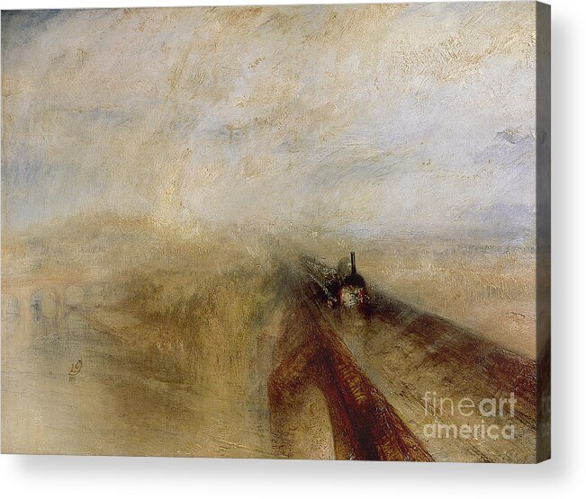 Rain Acrylic Print featuring the painting Rain Steam and Speed by Joseph Mallord William Turner