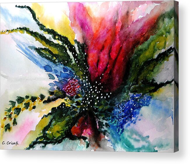 Watercolor Acrylic Print featuring the painting Rare Beauty by Carol Crisafi