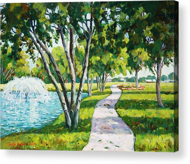 Landscape Acrylic Print featuring the painting RCC Golf Course by Ingrid Dohm