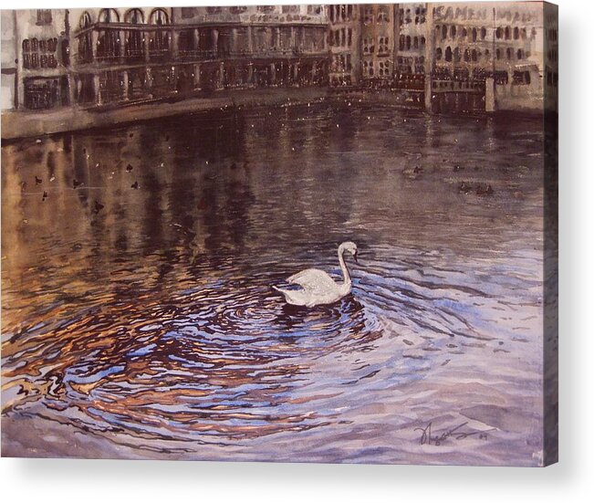 Swam Acrylic Print featuring the painting Reconnaissance by Richard Ong