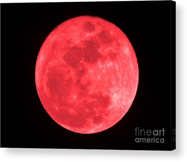 Moon Acrylic Print featuring the photograph Red Full Moon by D Hackett