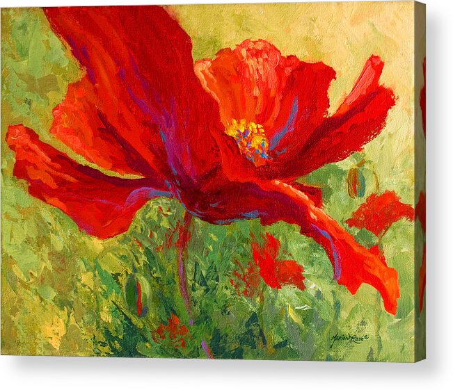 Poppies Acrylic Print featuring the painting Red Poppy I by Marion Rose