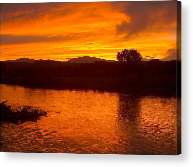 Sunset Acrylic Print featuring the photograph Rio Grande Sunset by Tim McCarthy