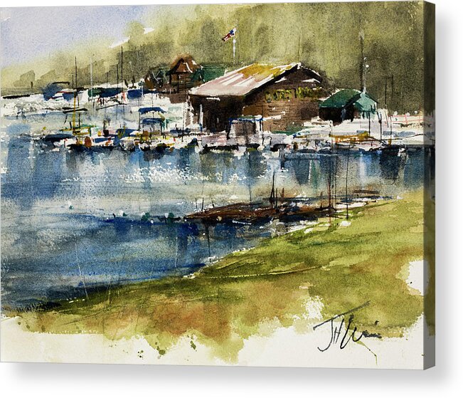 Watercolor Acrylic Print featuring the painting Rivets, Old Forge by Judith Levins