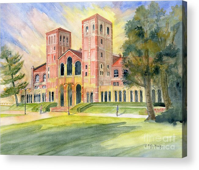 Royce Hall Ucla Acrylic Print featuring the painting Royce Hall UCLA by Melly Terpening