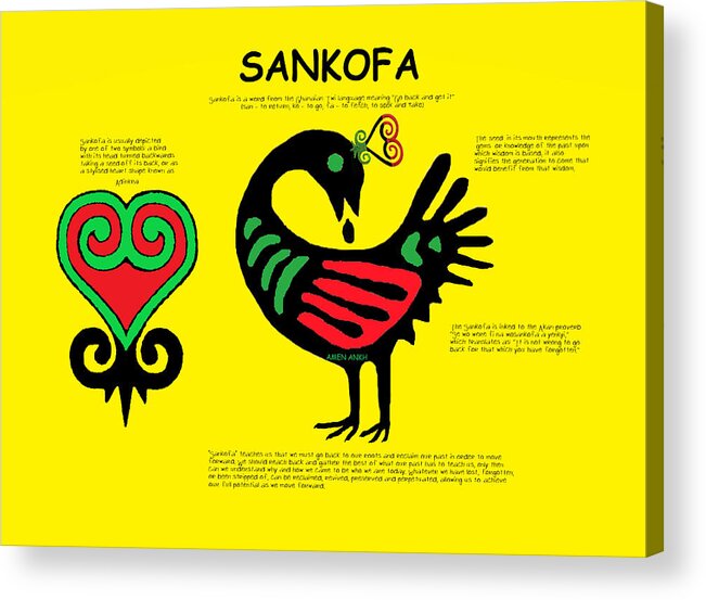 Sankofa Acrylic Print featuring the digital art Sankofa Knowledge by Adenike AmenRa
