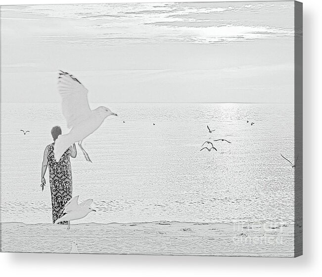 Gulls Acrylic Print featuring the photograph Seagulls All Around by Ann Horn