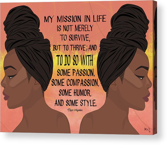 Black History Month Acrylic Print featuring the digital art Serving, Ms. Angelou by The King Gallery