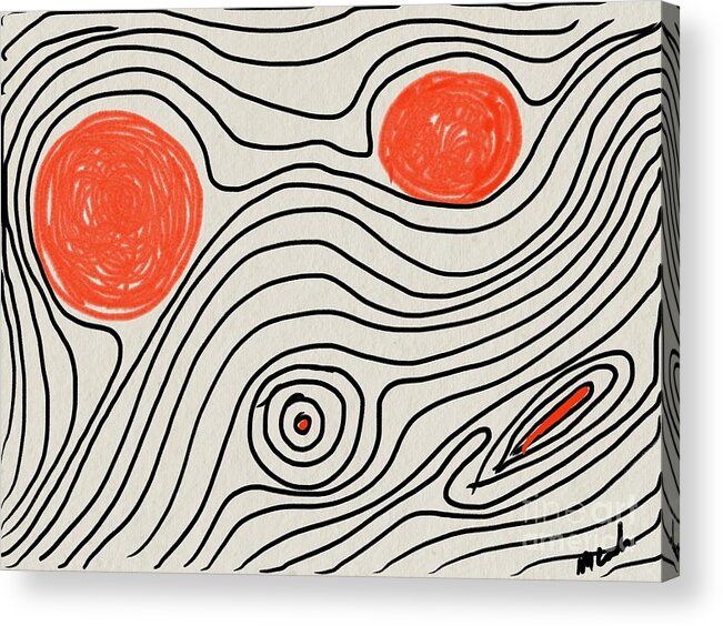 Wood Grain Acrylic Print featuring the painting Shapes of Life by Michael Combs