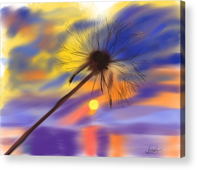 Digital Acrylic Print featuring the digital art Some See A Weed by Bonny Butler