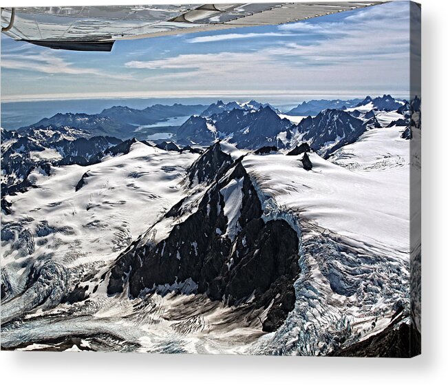 Alaska Acrylic Print featuring the photograph Somewhere over Alaska by Waterdancer 