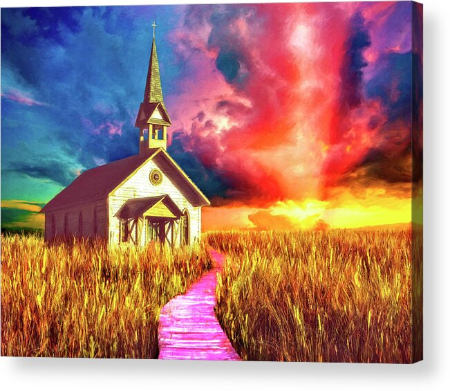 Church Acrylic Print featuring the painting Spiritual Event by Sandra Selle Rodriguez