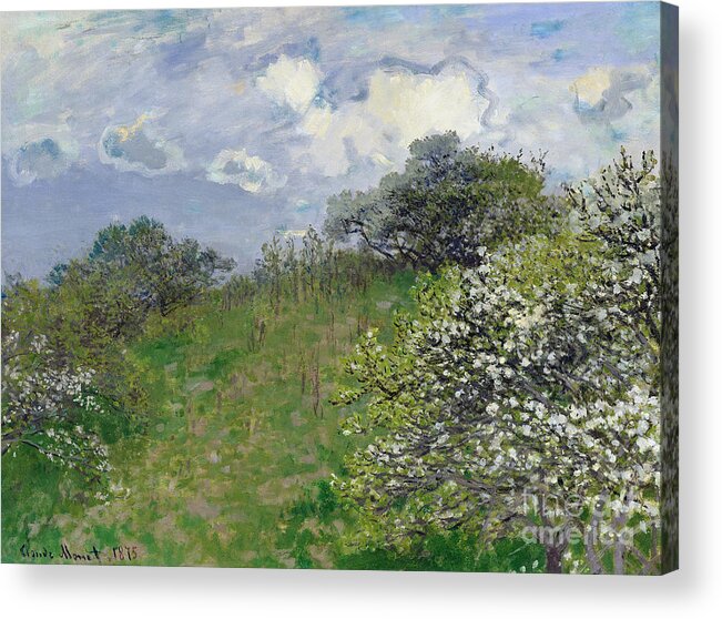 Spring Acrylic Print featuring the painting Spring by Claude Monet