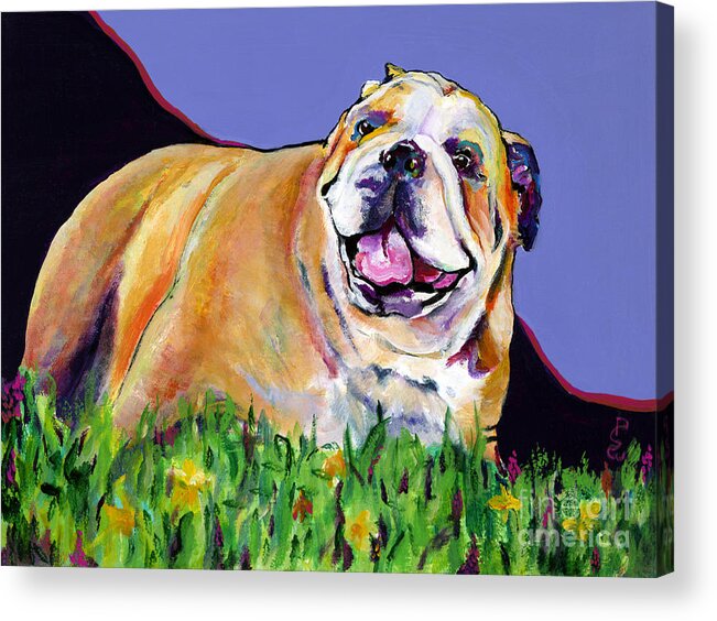 Pet Painting Acrylic Print featuring the painting Spring Fever by Pat Saunders-White