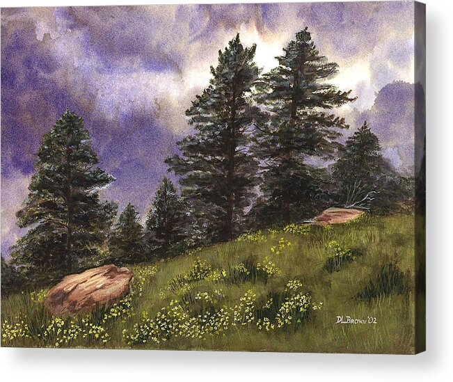 Spring Acrylic Print featuring the painting Spring Storm by Deb Brown Maher