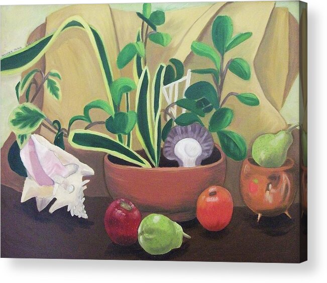 Still Life Acrylic Print featuring the painting Still Alive by Suzanne Marie Leclair