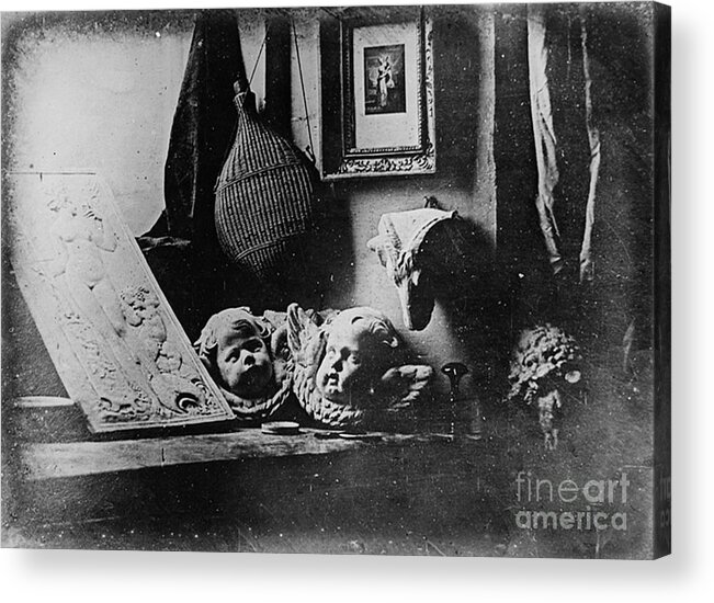 Louis Daguerre Acrylic Print featuring the photograph Still Life By Daguerre, First Photo by Science Source