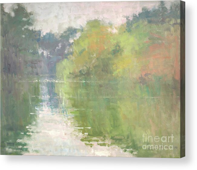 Stow Lake Acrylic Print featuring the painting Stow Lake by Jerry Fresia