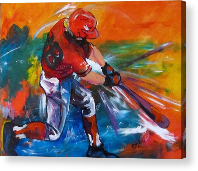 Baseball Acrylic Print featuring the painting Strike by Barbara O'Toole