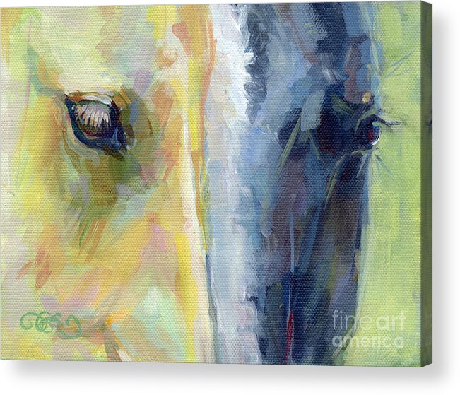 Equine Acrylic Print featuring the painting Stripes by Kimberly Santini