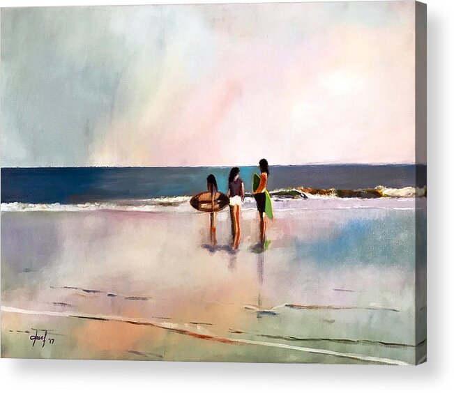 Beach Acrylic Print featuring the painting Summer Fun by Josef Kelly